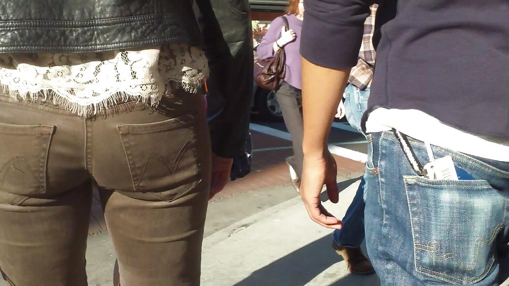 25P Beautiful sexy teen butt & ass in brown jeans
