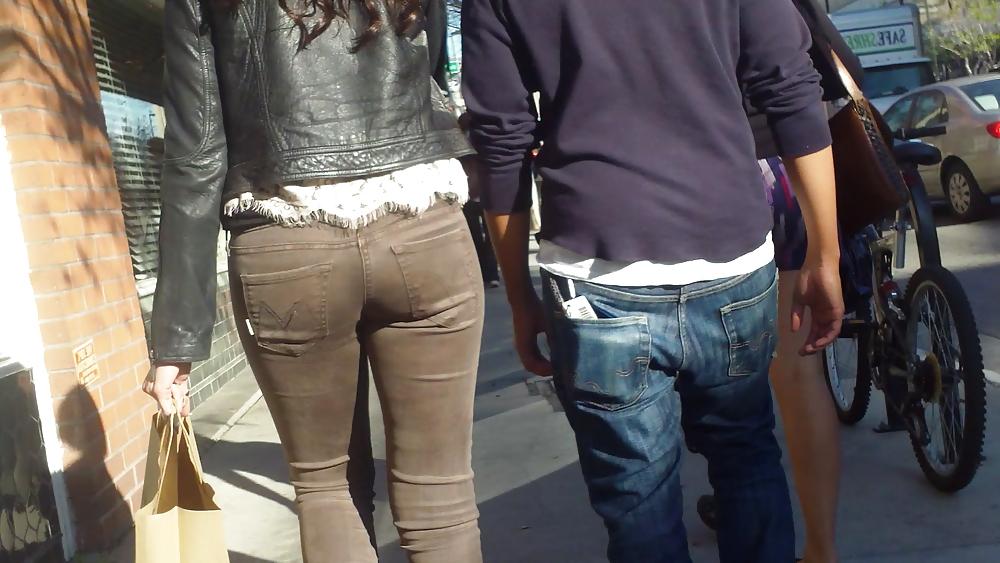 25P Beautiful sexy teen butt & ass in brown jeans