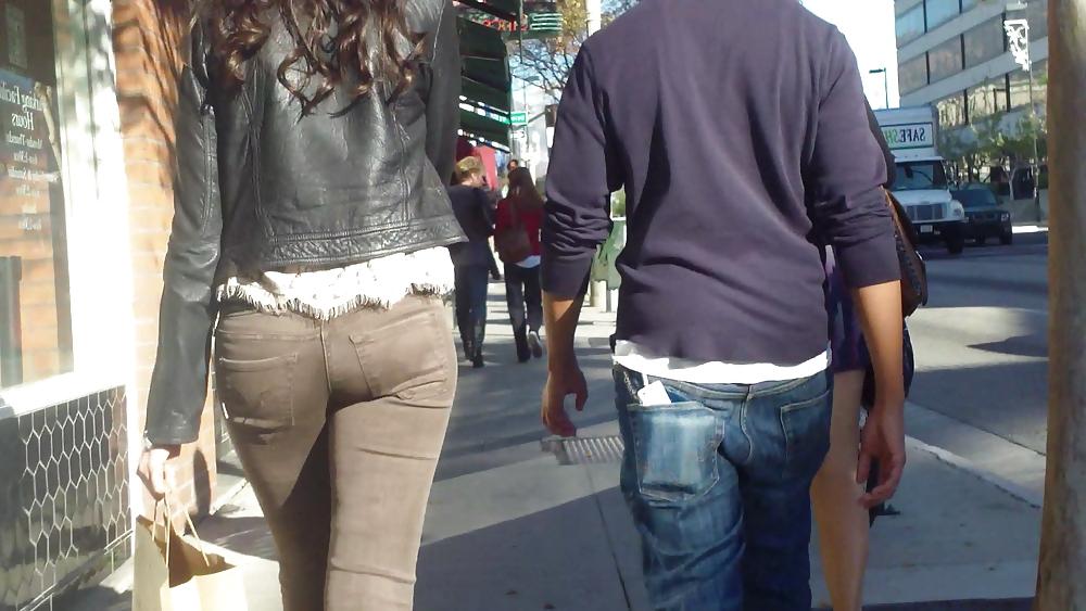 25P Beautiful sexy teen butt & ass in brown jeans