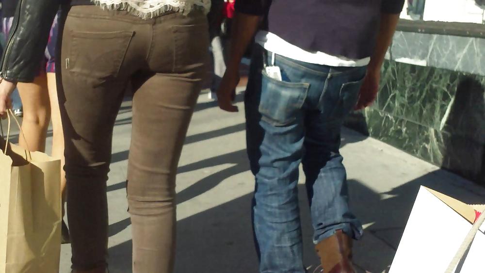 25P Beautiful sexy teen butt & ass in brown jeans