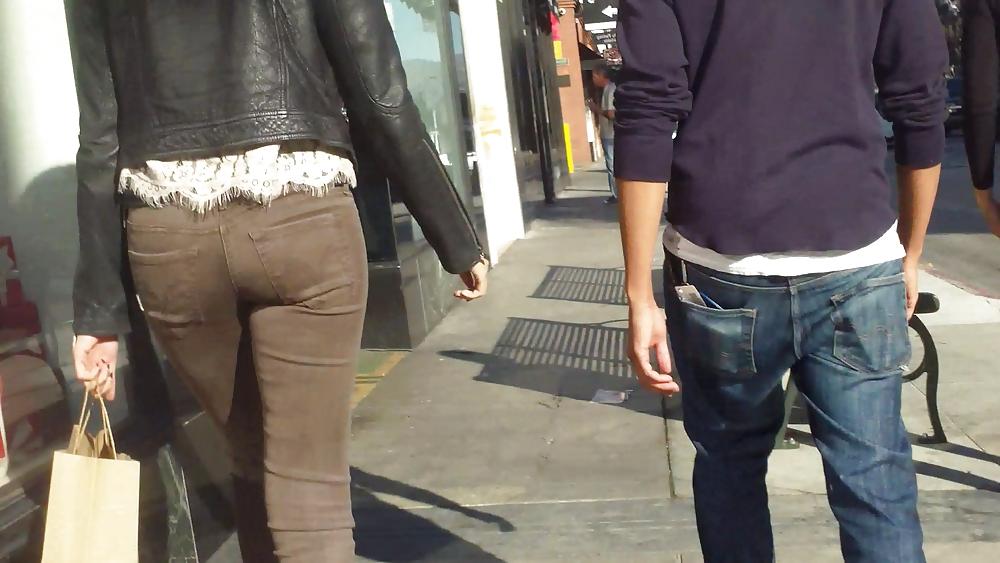 25P Beautiful sexy teen butt & ass in brown jeans