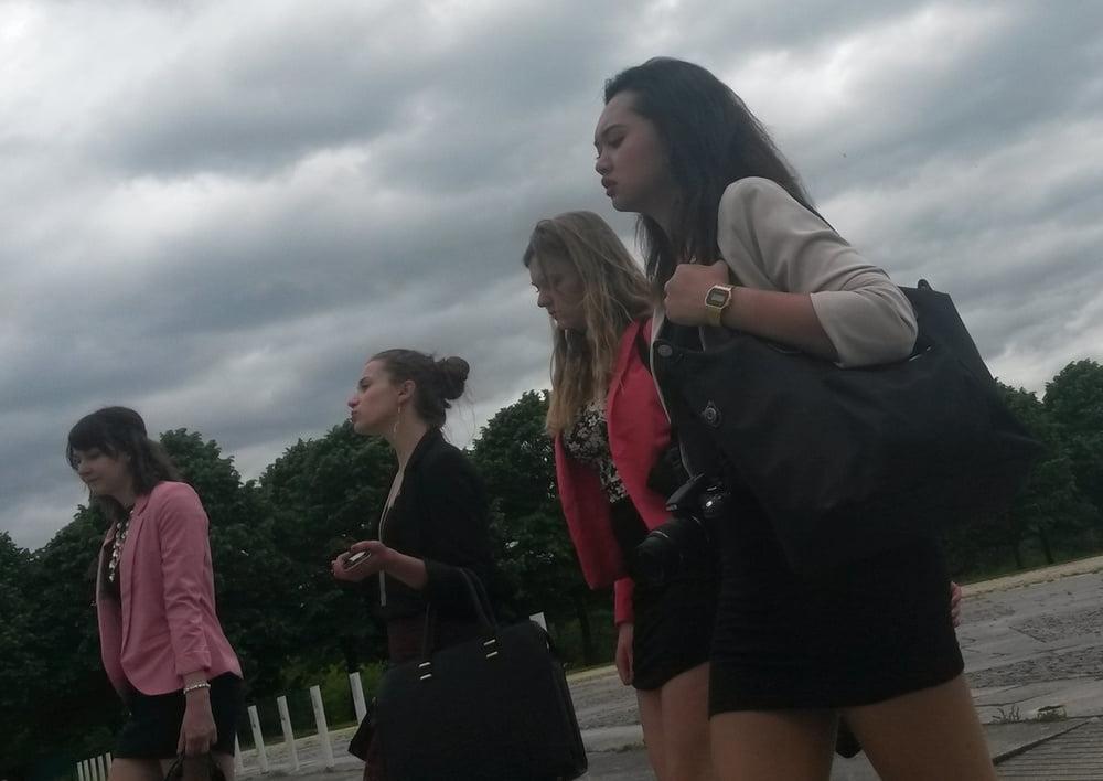 25P upskirt, young woman sitting we see her panties