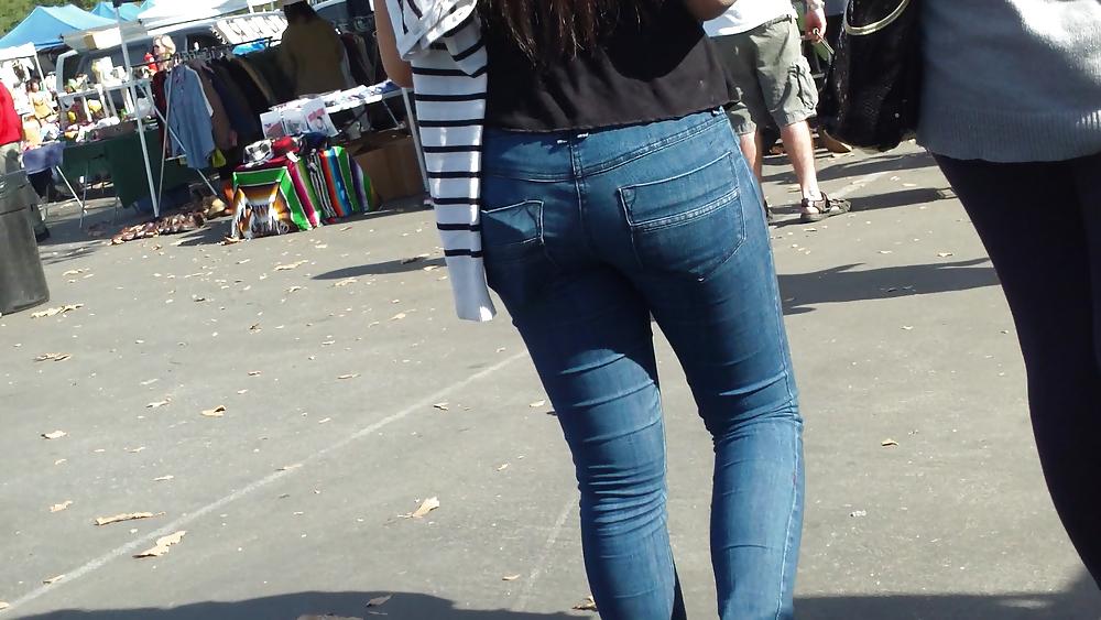 25P Cute teen ass in butt tight jeans 