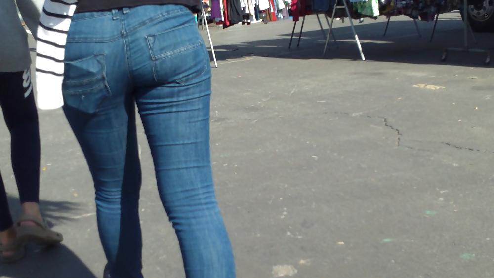 25P Cute teen ass in butt tight jeans 