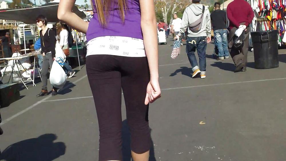 25P Sexy skinny teen butt & ass in spandex pants