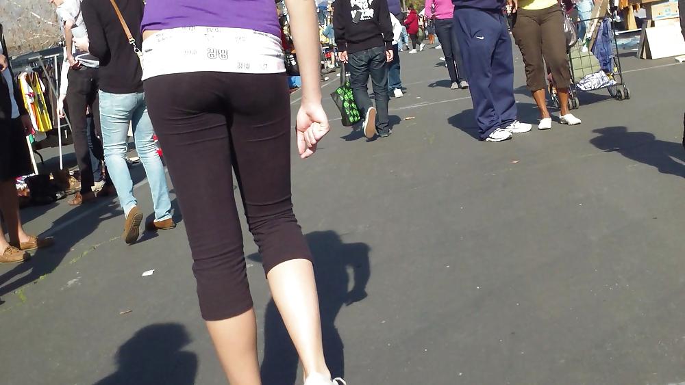 25P Sexy skinny teen butt & ass in spandex pants