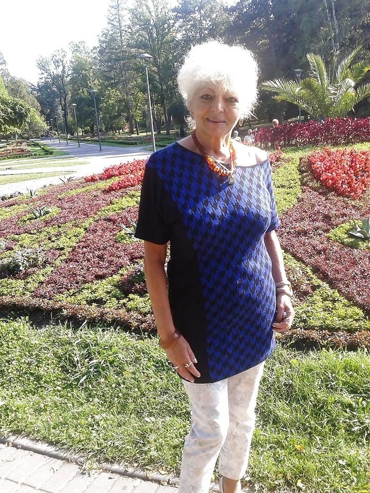 18P Stunning non-nude white haired granny