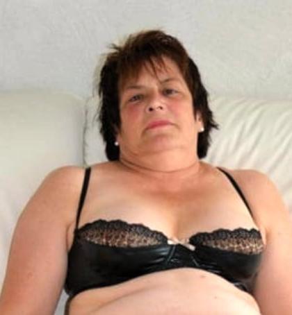 9P granny in black suspenders