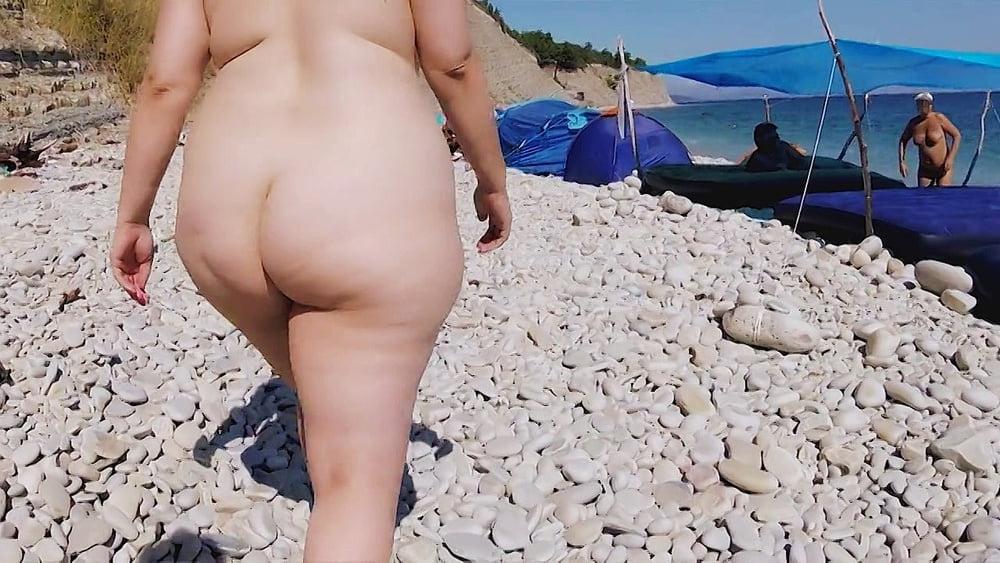 13P SekushiLover - BBW Katrin Porto Strolls Naked at Nude Beach