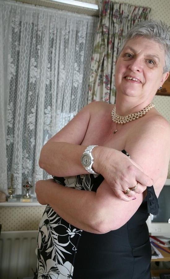 25P Plump grey haired granny undressing