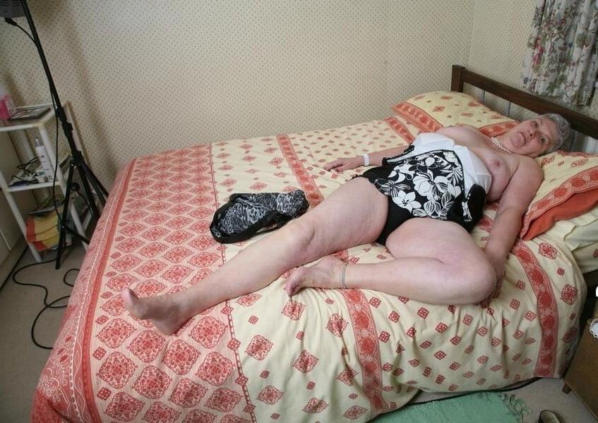 25P Plump grey haired granny undressing