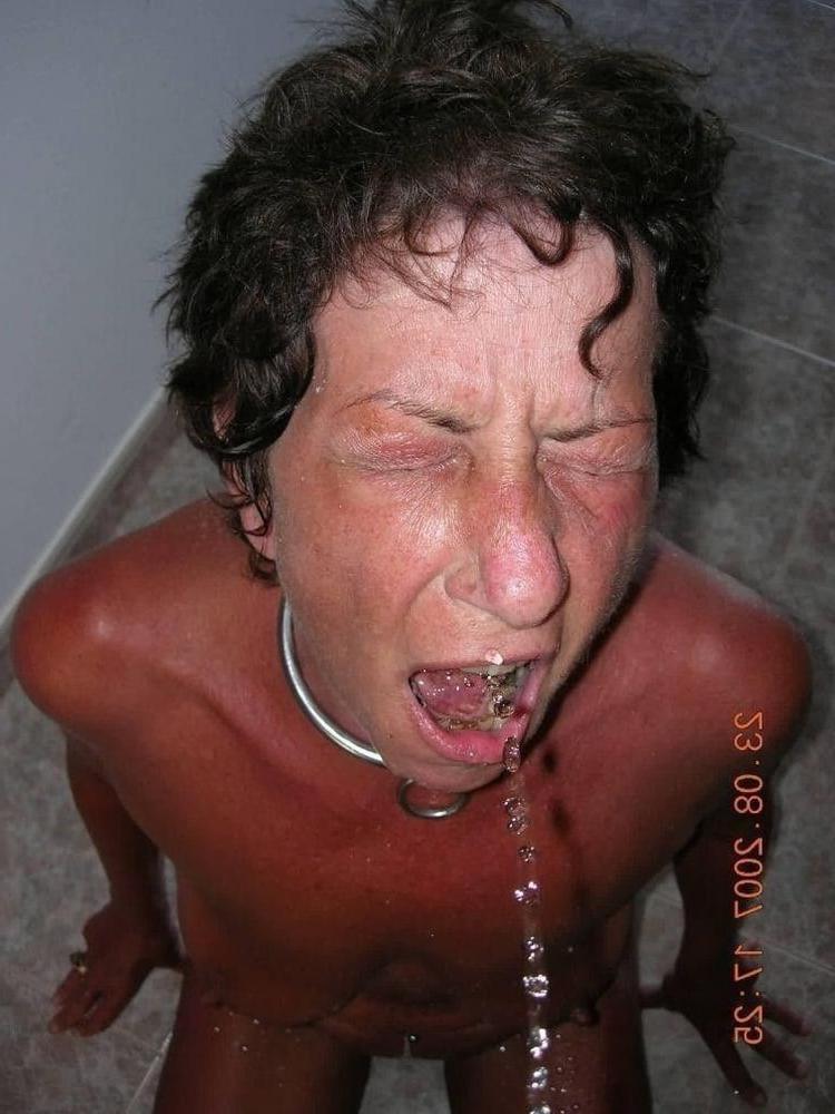 16P Short haired Filthy granny with pierced pussy