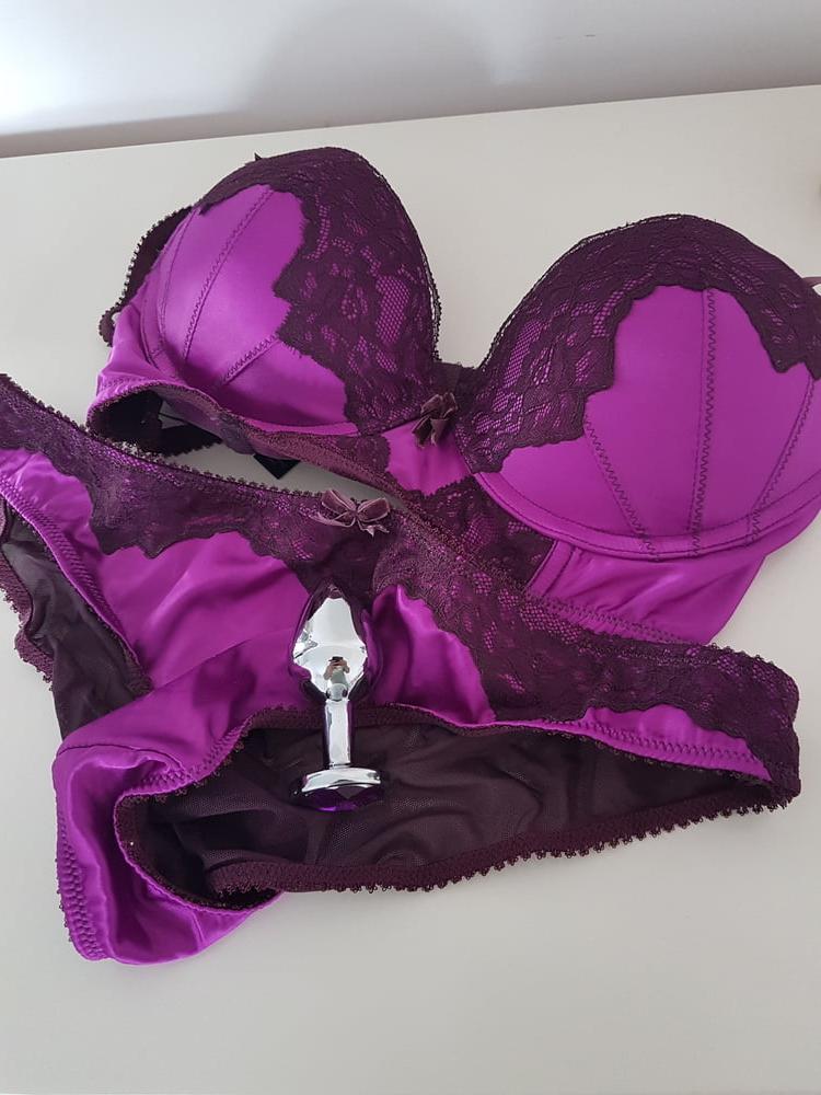 8P Wife's lingerie and jewel butt plug.
