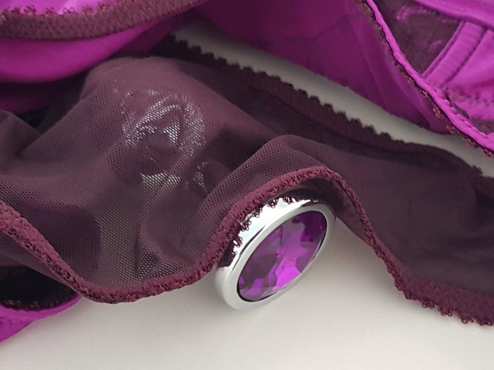 8P Wife's lingerie and jewel butt plug.