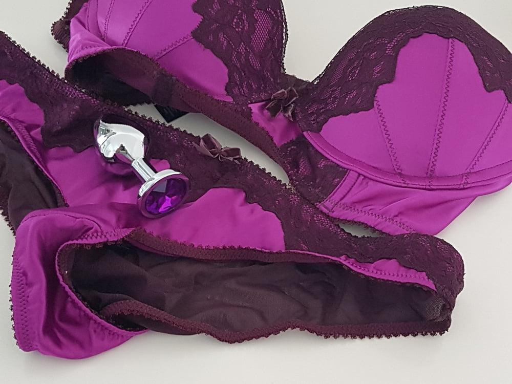 8P Wife's lingerie and jewel butt plug.