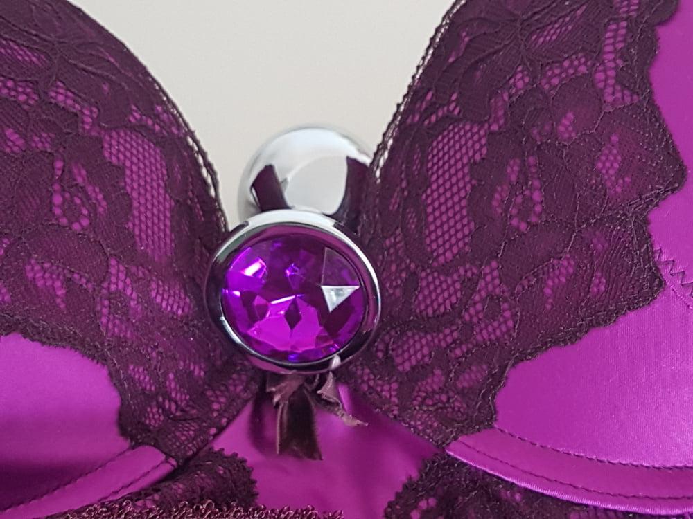 8P Wife's lingerie and jewel butt plug.
