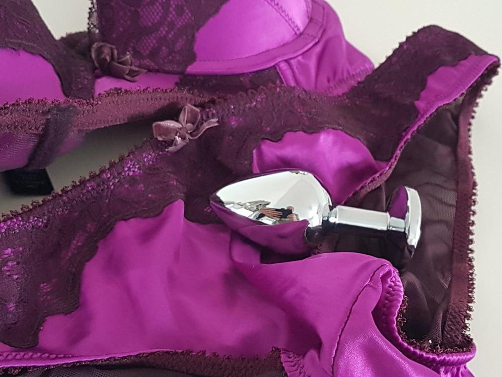 8P Wife's lingerie and jewel butt plug.