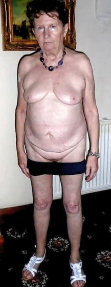 8P granny  likes to wear suspenders  to please
