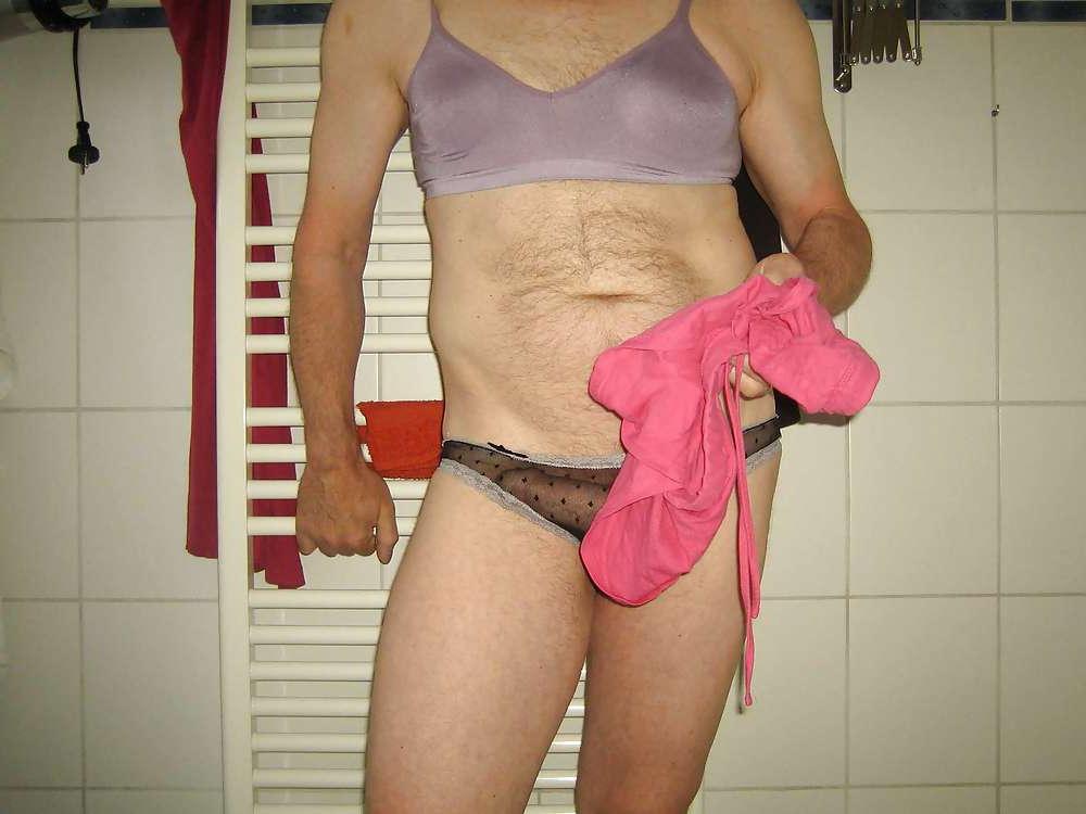 25P Clothes from daughter. Sniffing playing wearing