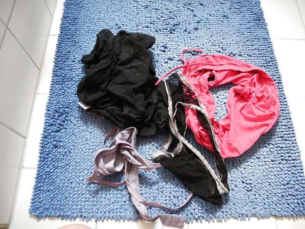 25P Clothes from daughter. Sniffing playing wearing