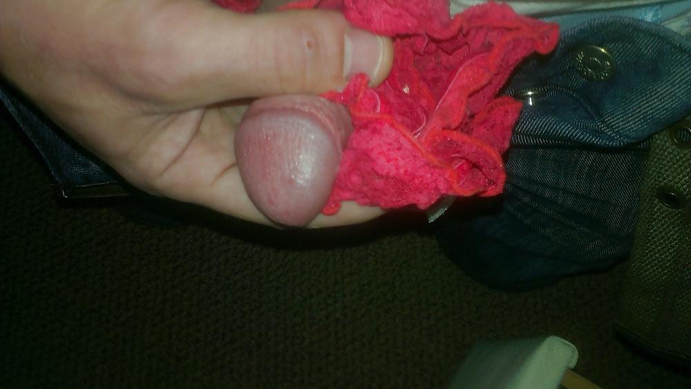 9P Wanking into amys pantys and leaving my precum 2