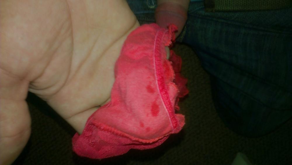 9P Wanking into amys pantys and leaving my precum 2