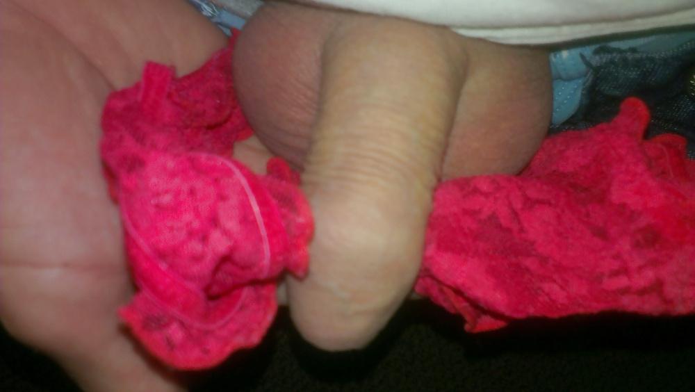 9P Wanking into amys pantys and leaving my precum 2