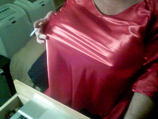 8P Big titted satin dressed smoking tgurl