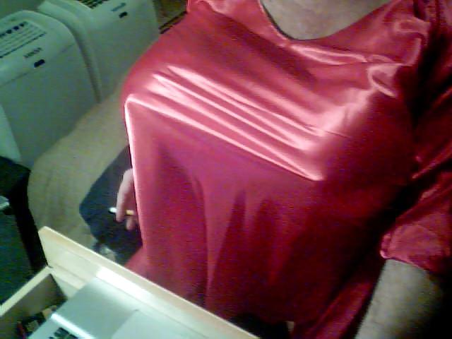 8P Big titted satin dressed smoking tgurl