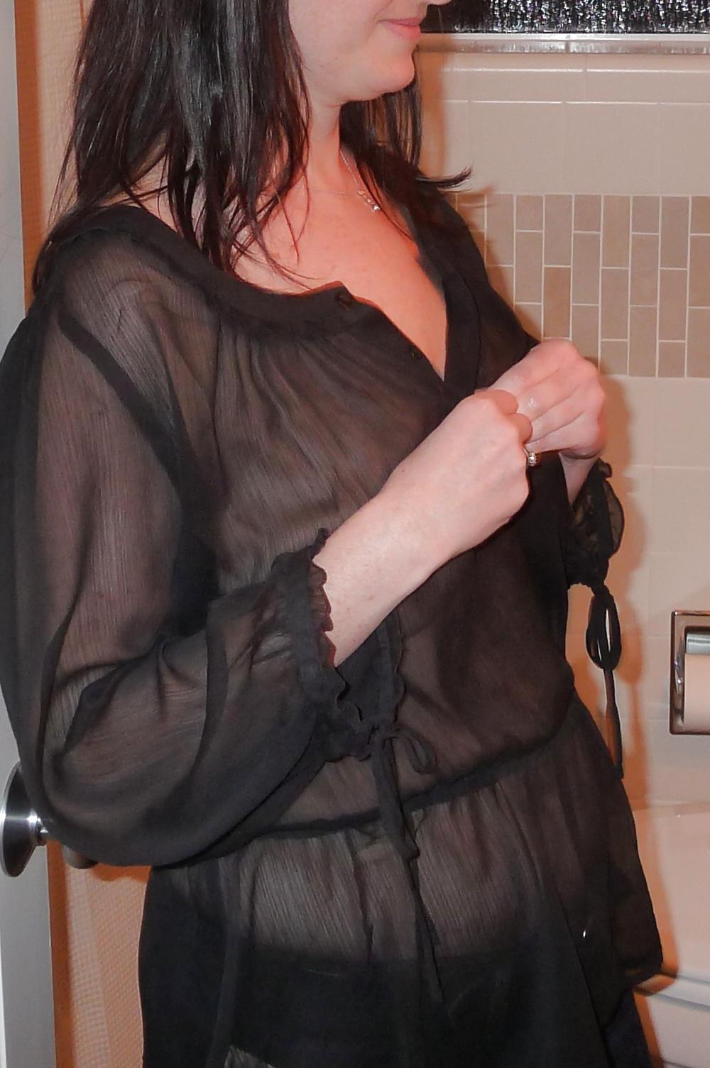 13P Braless wife in a sheer top