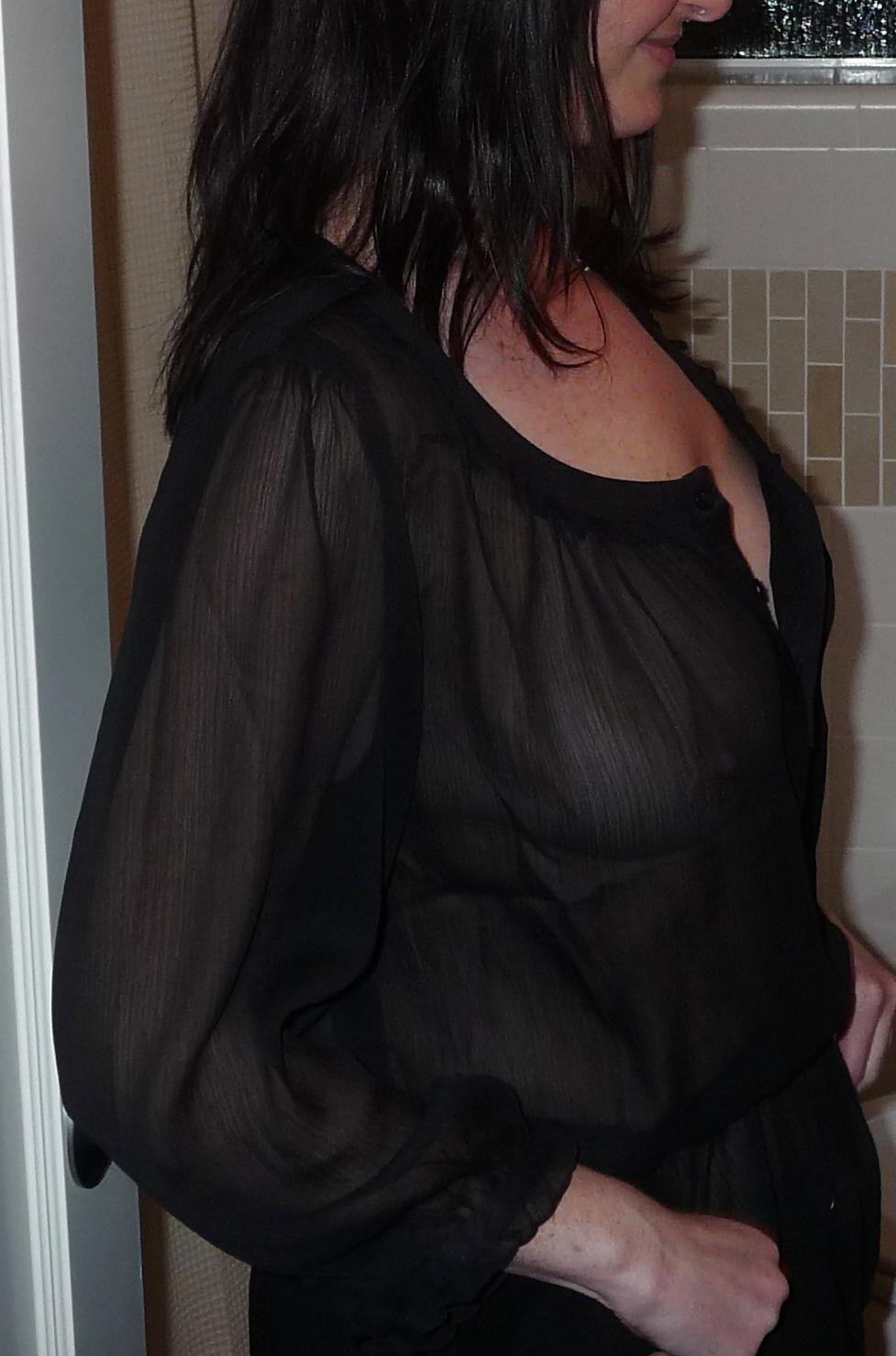 13P Braless wife in a sheer top