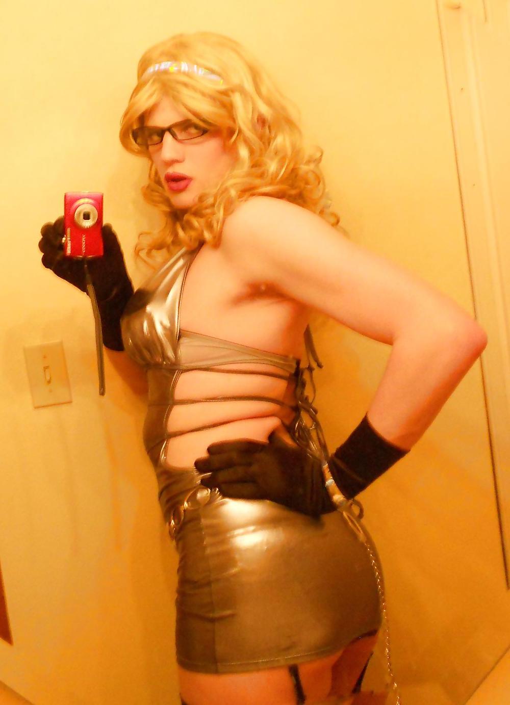 25P Sissy Vanessa Silver Club Dress