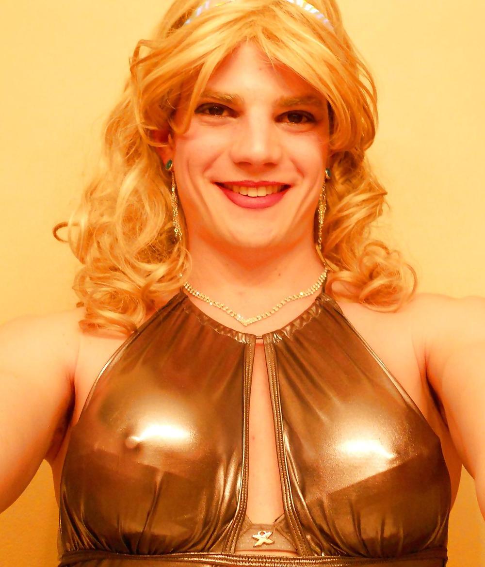 25P Sissy Vanessa Silver Club Dress