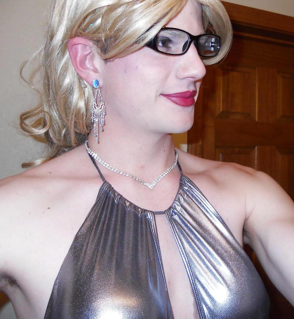25P Sissy Vanessa Silver Club Dress