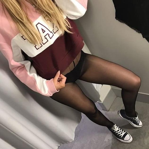 25P black stockings nylon pantyhose sexy legs 6