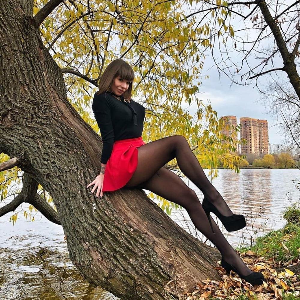 25P black stockings nylon pantyhose sexy legs 7