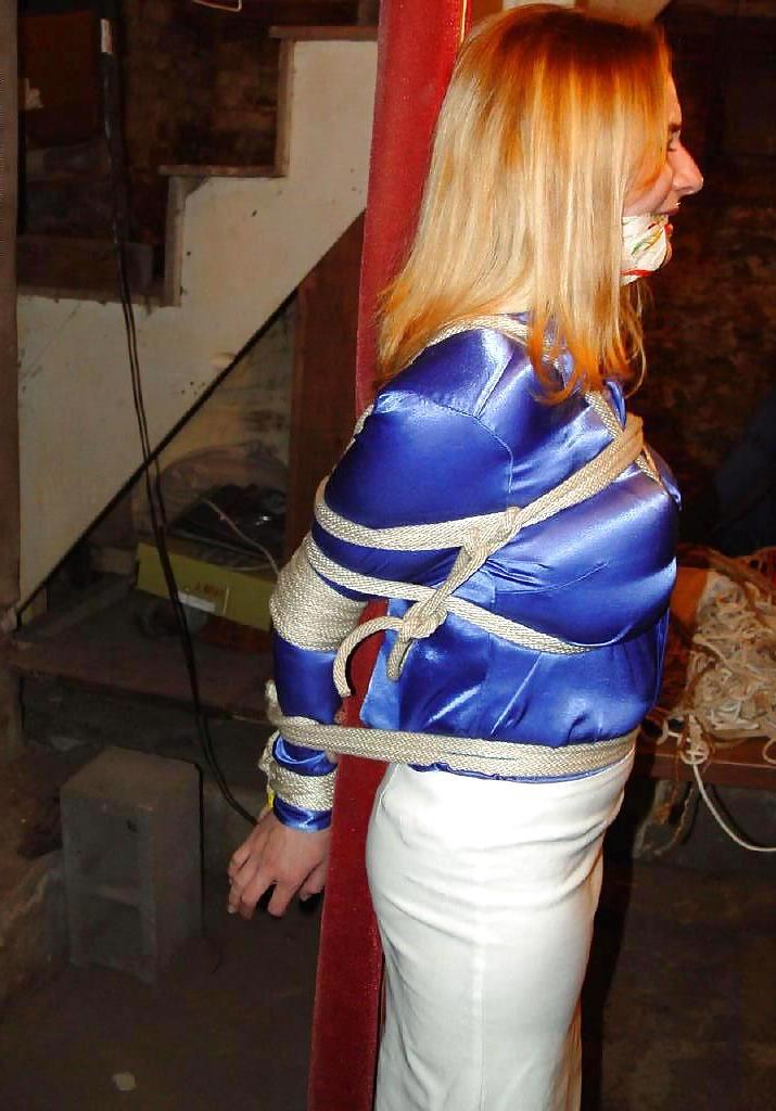 25P Hogtied in satin blouse