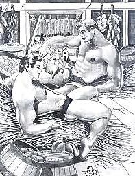 25P Erotic Drawings From The Past (Vintage) -L1390-