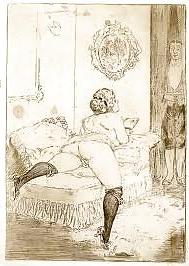 25P Erotic Drawings From The Past (Vintage) -L1390-