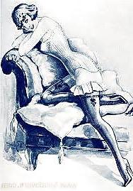 25P Erotic Drawings From The Past (Vintage) -L1390-
