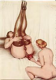 25P Erotic Drawings From The Past (Vintage) -L1390-