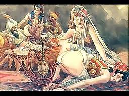 25P Erotic Drawings From The Past (Vintage) -L1390-