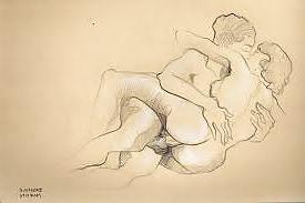 25P Erotic Drawings From The Past (Vintage) -L1390-