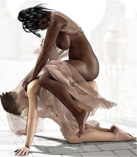 9P 3D Interracial toon