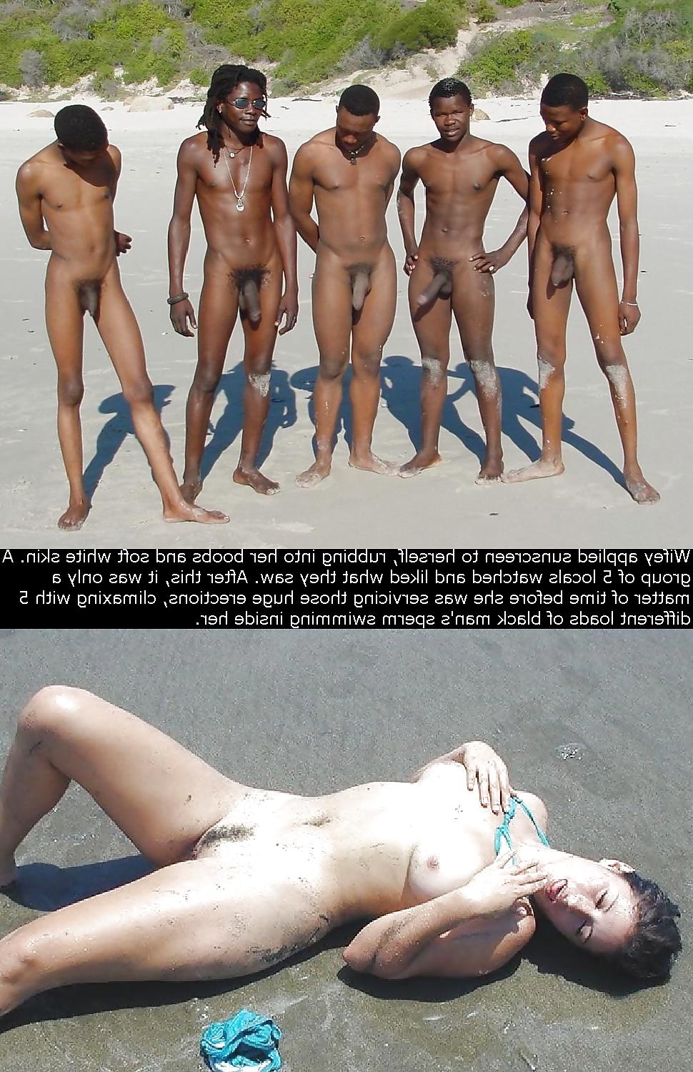6P Interracial Vacation Beach Cuckold Caps 