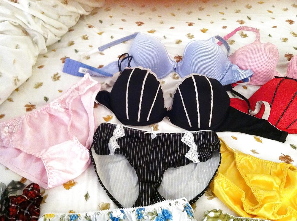 12P More pics of wifes satin panties and bras