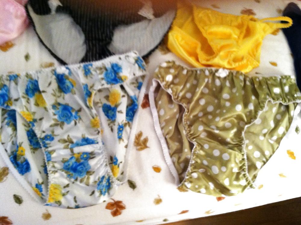 12P More pics of wifes satin panties and bras