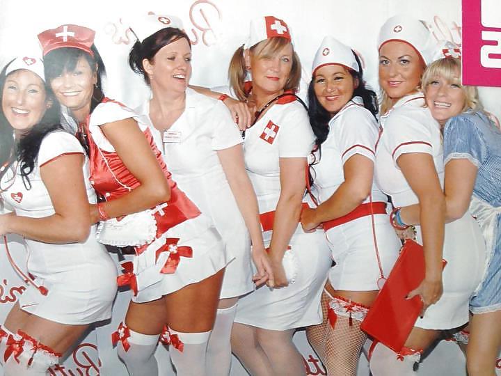 4P Nurse milfs from the uk dressed up