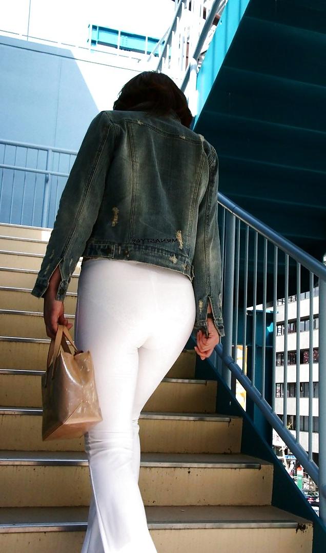 25P Asian Wife In White Pants (VPL)