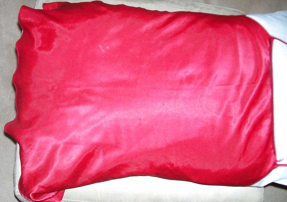 5P Red Satin Nightie